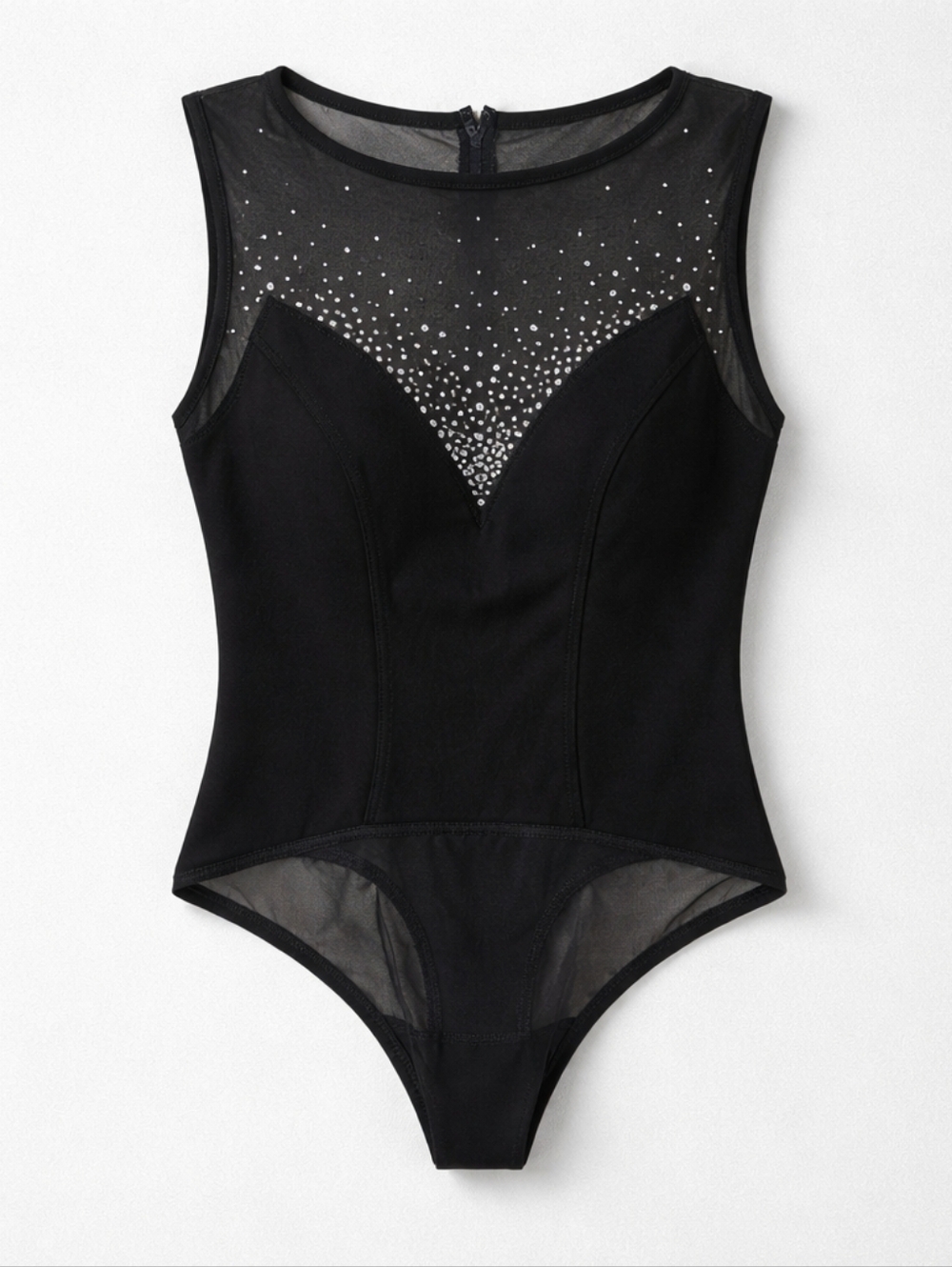 Cache Bodysuit With Rhinestone Embellishe